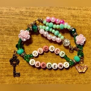 Double Clasp, Secret Gardens handmade bracelet